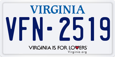 VA license plate VFN2519