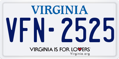 VA license plate VFN2525