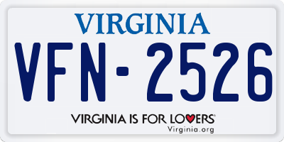 VA license plate VFN2526