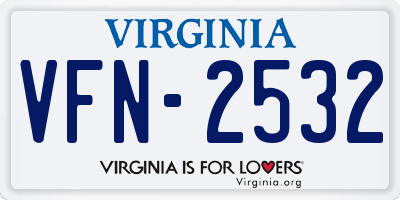 VA license plate VFN2532