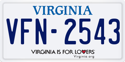 VA license plate VFN2543