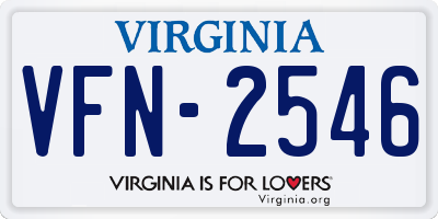 VA license plate VFN2546