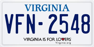 VA license plate VFN2548