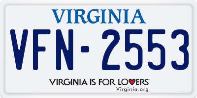 VA license plate VFN2553
