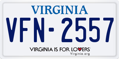 VA license plate VFN2557