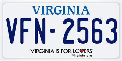 VA license plate VFN2563