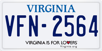 VA license plate VFN2564