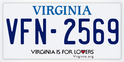 VA license plate VFN2569