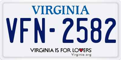 VA license plate VFN2582
