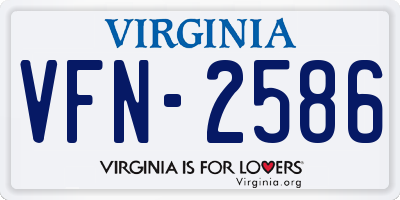 VA license plate VFN2586
