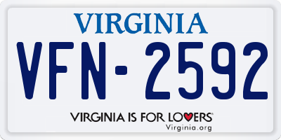 VA license plate VFN2592