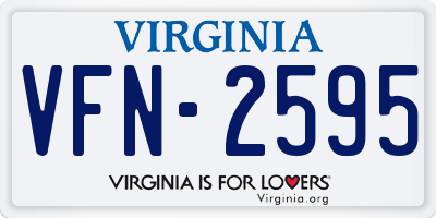 VA license plate VFN2595