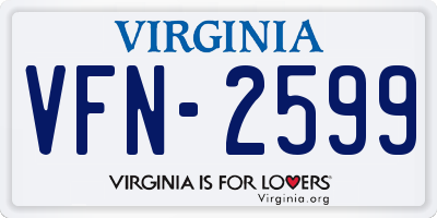VA license plate VFN2599