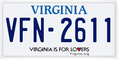VA license plate VFN2611
