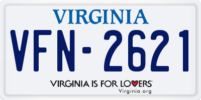 VA license plate VFN2621