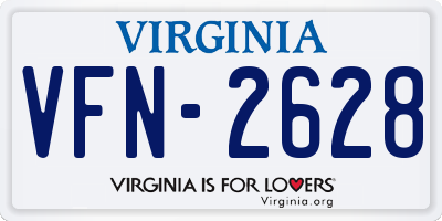 VA license plate VFN2628