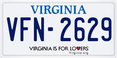 VA license plate VFN2629