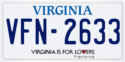 VA license plate VFN2633