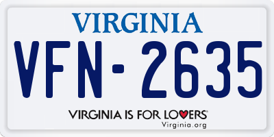 VA license plate VFN2635