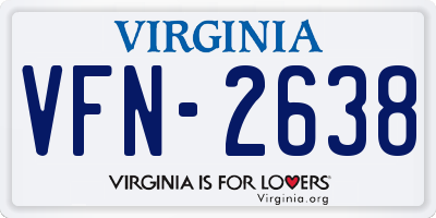 VA license plate VFN2638