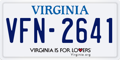 VA license plate VFN2641