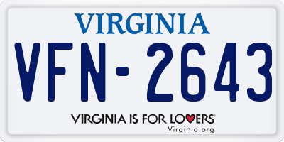 VA license plate VFN2643