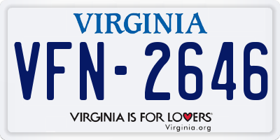 VA license plate VFN2646