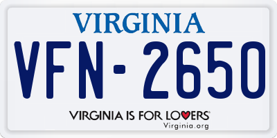 VA license plate VFN2650