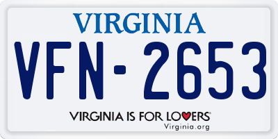 VA license plate VFN2653