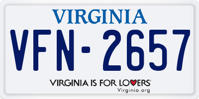 VA license plate VFN2657