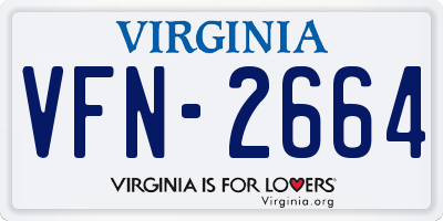 VA license plate VFN2664