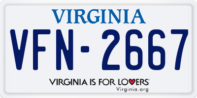 VA license plate VFN2667