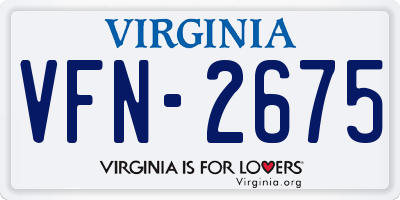 VA license plate VFN2675