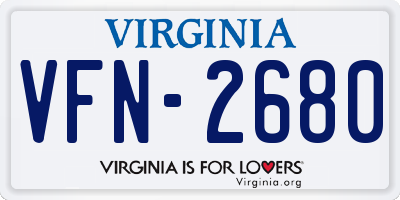 VA license plate VFN2680