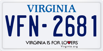 VA license plate VFN2681