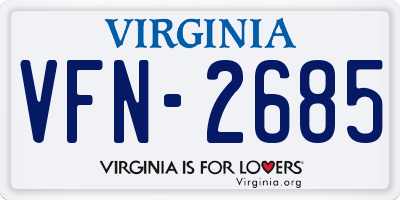 VA license plate VFN2685