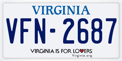 VA license plate VFN2687
