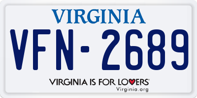 VA license plate VFN2689