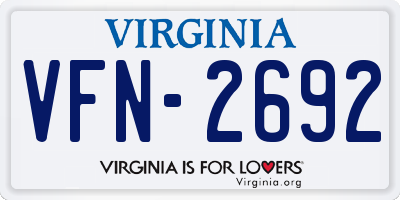 VA license plate VFN2692