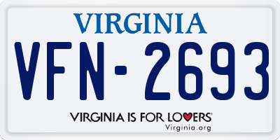 VA license plate VFN2693