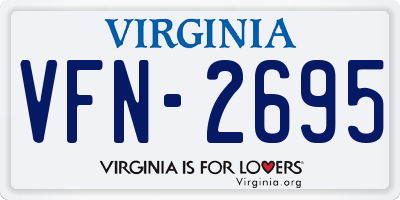 VA license plate VFN2695
