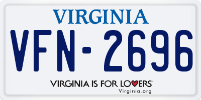 VA license plate VFN2696