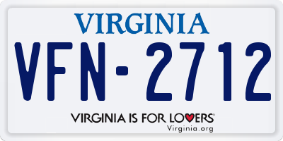 VA license plate VFN2712
