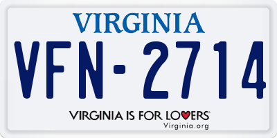 VA license plate VFN2714