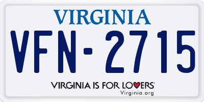 VA license plate VFN2715