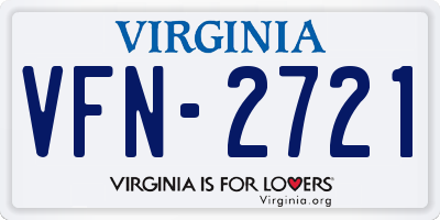 VA license plate VFN2721