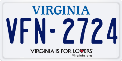 VA license plate VFN2724