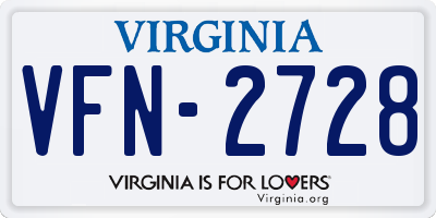 VA license plate VFN2728