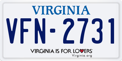 VA license plate VFN2731