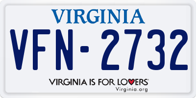 VA license plate VFN2732